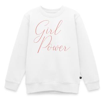 Girl power - Kids Premium Organic Sweatshirt - white - Front - AI Model Kid Male (0cm)