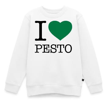 I LOVE PESTO Basilikum - Kinder Premium Organic Sweatshirt - Weiß - Vorne - AI Model Kid Male (0cm)