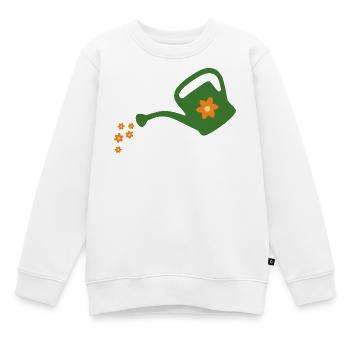 Blumen gießen Gießkanne (dunkel) - Kinder Premium Organic Sweatshirt - Weiß - Vorne - AI Model Kid Male (0cm)
