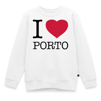 J’AIME PORTO Portugal - Sweat Premium enfant bio - blanc - Devant - AI Model Kid Male (0cm)