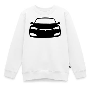 Model S Symbol - Kinder Premium Organic Sweatshirt - Weiß - Vorne - AI Model Kid Male (0cm)