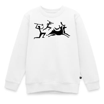 Chasseur de peintures rupestres - Sweat Premium enfant bio - blanc - Devant - AI Model Kid Male (0cm)