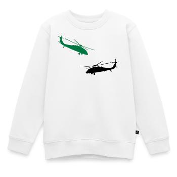 hélicoptère - Sweat Premium enfant bio - blanc - Devant - AI Model Kid Male (0cm)