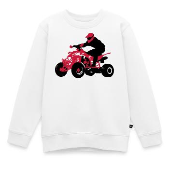 quad - Kids Premium Organic Sweatshirt - white - Front - AI Model Kid Male (0cm)