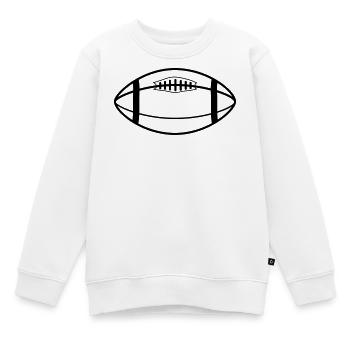 rugby ball - Kinder Premium Organic Sweatshirt - Weiß - Vorne - AI Model Kid Male (0cm)