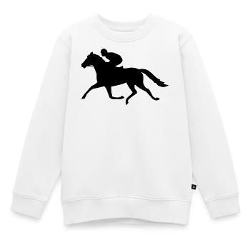reiter reiten pferdesport - Kinder Premium Organic Sweatshirt - Weiß - Vorne - AI Model Kid Male (0cm)