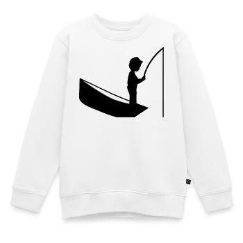 Eine Junge mit einer Angel - Kinder Premium Organic Sweatshirt - Weiß - Vorne - AI Model Kid Male (0cm)