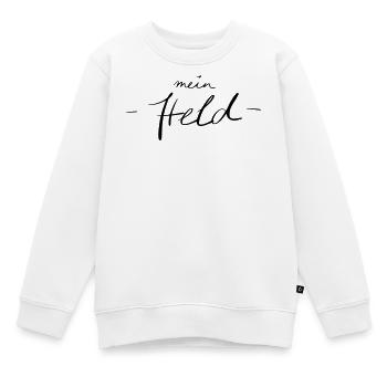 mein Held - Kinder Premium Organic Sweatshirt - Weiß - Vorne - AI Model Kid Male (0cm)