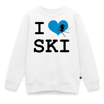 I Love Ski - Kids Premium Organic Sweatshirt - white - Front - AI Model Kid Male (0cm)