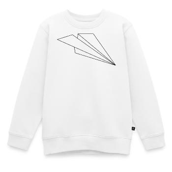 Papierflieger - Kinder Premium Organic Sweatshirt - Weiß - Vorne - AI Model Kid Male (0cm)