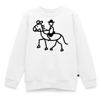 cavalier - Sweat Premium enfant bio - blanc - Devant - AI Model Kid Male (0cm)