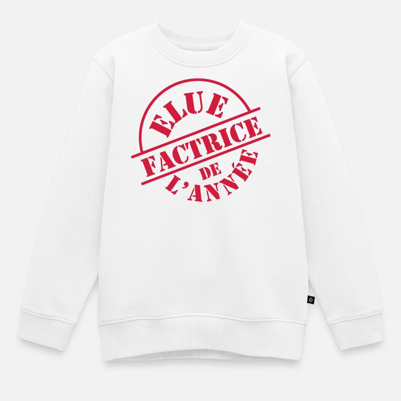 Factrice - Sweat Premium enfant bio - blanc