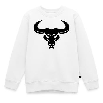 Stier - Kinder Premium Organic Sweatshirt - Weiß - Vorne - AI Model Kid Male (0cm)
