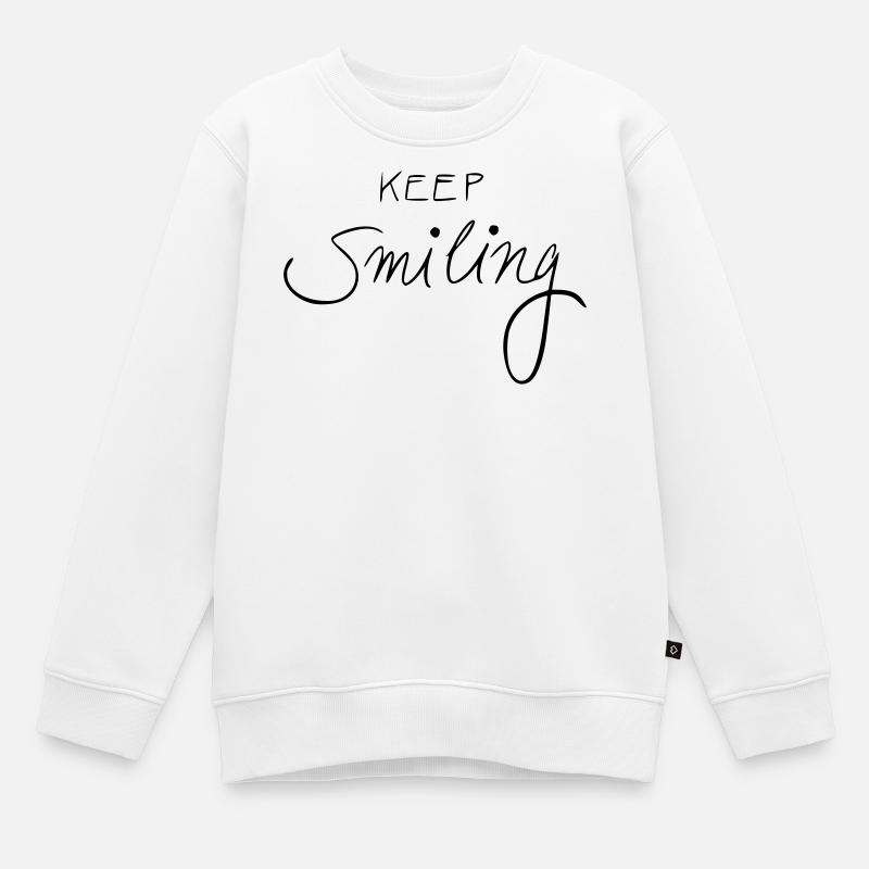 keep smiling - Kids Premium Organic Sweatshirt - white