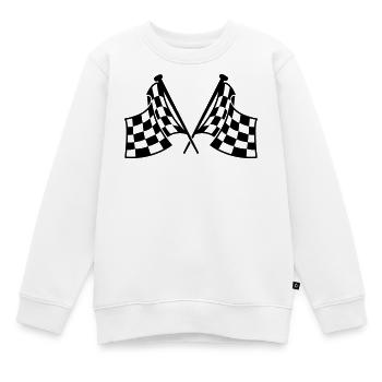 racing - Kids Premium Organic Sweatshirt - white - Front - AI Model Kid Male (0cm)