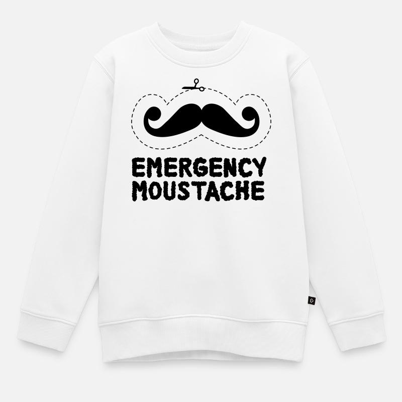 Schnurrbart - Kinder Premium Organic Sweatshirt - Weiß