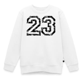 Zahl 23 (Vintage Weiß) 23. Geburtstag Nr. 23 - Kinder Premium Organic Sweatshirt - Weiß - Vorne - AI Model Kid Male (0cm)