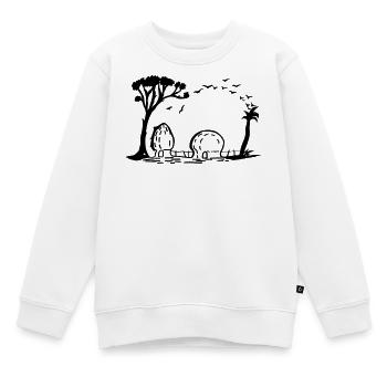 Elefant Dorf Optische Täuschung - Kinder Premium Organic Sweatshirt - Weiß - Vorne - AI Model Kid Male (0cm)