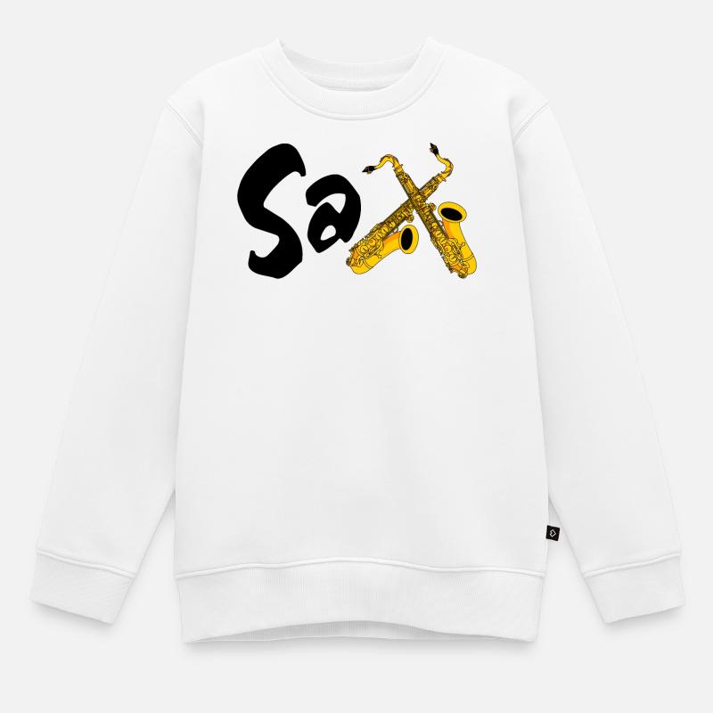Saxophone Sax - Sweat Premium enfant bio - blanc