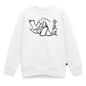aikido - Sweat Premium enfant bio - blanc - Devant - AI Model Kid Male (0cm)