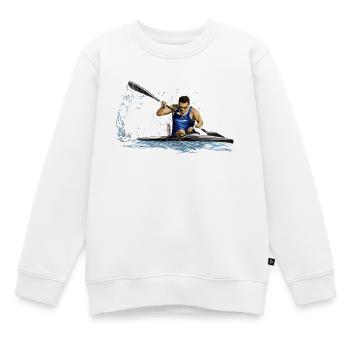Kajak - Kinder Premium Organic Sweatshirt - Weiß - Vorne - AI Model Kid Male (0cm)