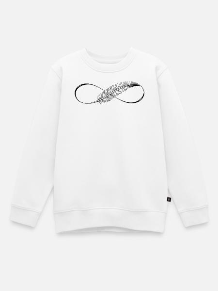 Lignes mignonnes Infinity Spring - Sweat Premium enfant bio - blanc