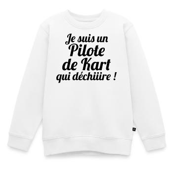 Go-Kart / Karting / Kart / Fahrer - Kinder Premium Organic Sweatshirt - Weiß - Vorne - AI Model Kid Male (0cm)