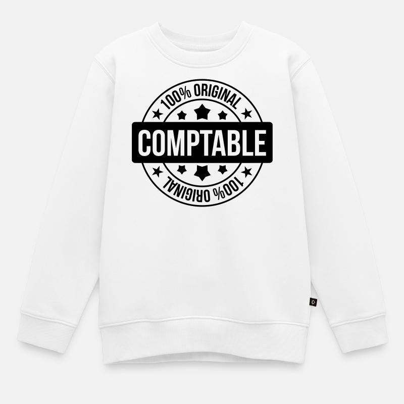comptable / comptabilité / argent / Finance / Euro - Sweat Premium enfant bio - blanc