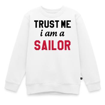 Marin / Marine / Bâteau / Ancre / Mer - Sweat Premium enfant bio - blanc - Devant - AI Model Kid Male (0cm)