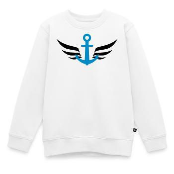 Marin / Marine / Bâteau / Ancre / Mer - Sweat Premium enfant bio - blanc - Devant - AI Model Kid Male (0cm)