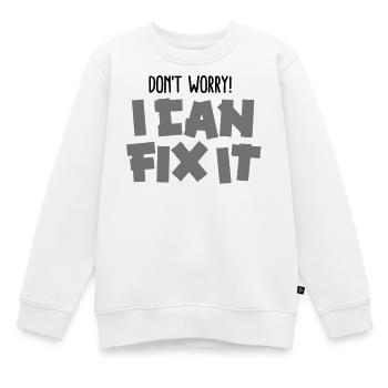 Don't worry! I can fix it - Duct tape - Sweat Premium enfant bio - blanc - Devant - AI Model Kid Male (0cm)