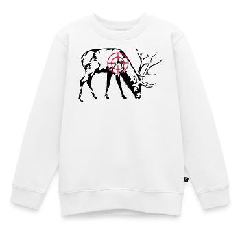 Cerf broutant - Sweat Premium enfant bio - blanc - Devant - AI Model Kid Male (0cm)