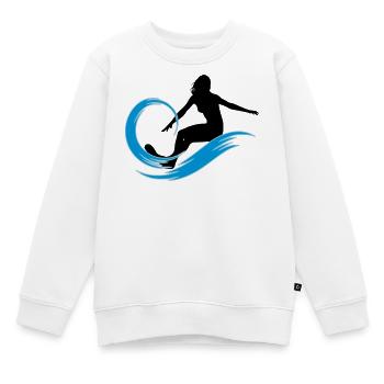 surfeuse - Sweat Premium enfant bio - blanc - Devant - AI Model Kid Male (0cm)