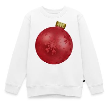 Cadeau de ventre de bébé enceinte boule de Noël - Sweat Premium enfant bio - blanc - Devant - AI Model Kid Male (0cm)