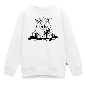 Ferkelchen - Wutz - Schwein - Sau - Fun - Kinder Premium Organic Sweatshirt - Weiß - Vorne - AI Model Kid Male (0cm)