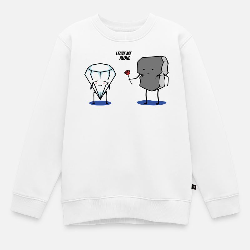 Eisblock und Stein zerbricht Herz - Kinder Premium Organic Sweatshirt - Weiß