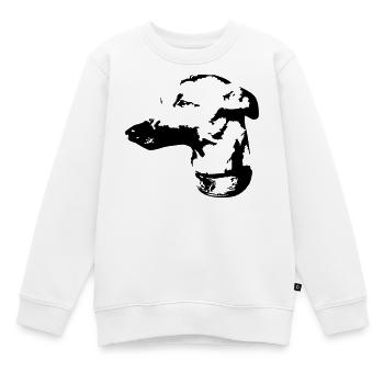 Whippet Kopf - Kinder Premium Organic Sweatshirt - Weiß - Vorne - AI Model Kid Male (0cm)
