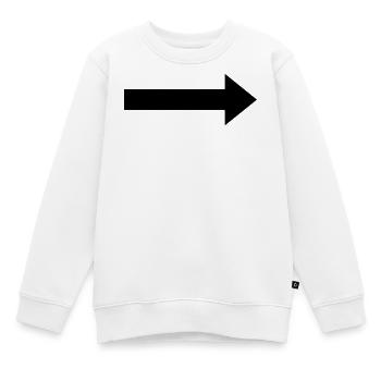 Pfeil nach rechts - Kinder Premium Organic Sweatshirt - Weiß - Vorne - AI Model Kid Male (0cm)