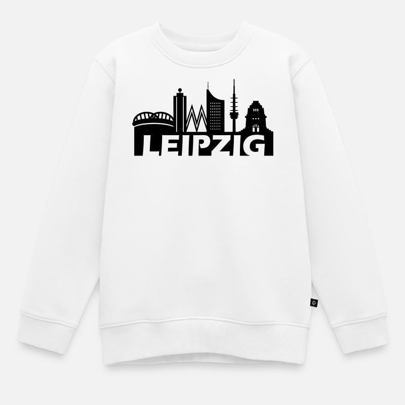 Skyline Leipzig - Kinder Premium Organic Sweatshirt - Weiß