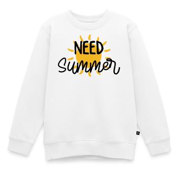 été / vacances / plage / soleil / mer - Sweat Premium enfant bio - blanc - Devant - AI Model Kid Male (0cm)