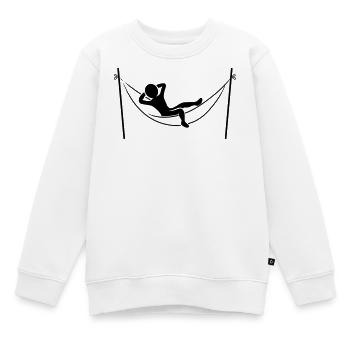 Entspannt in der Hängematte - Kinder Premium Organic Sweatshirt - Weiß - Vorne - AI Model Kid Male (0cm)