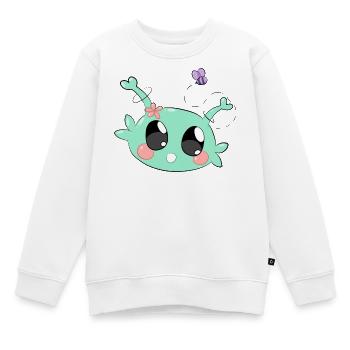 Glücklicher Außerirdischer - Glücklicher Außerirdischer - Kinder Premium Organic Sweatshirt - Weiß - Vorne - AI Model Kid Male (0cm)