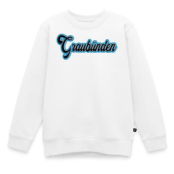Écriture des Grisons avec contour bleu - Sweat Premium enfant bio - blanc - Devant - AI Model Kid Male (0cm)