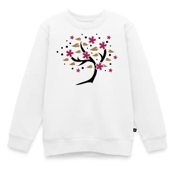 stylized cherry blossom tree in spring - Kids Premium Organic Sweatshirt - white - Front - AI Model Kid Male (0cm)