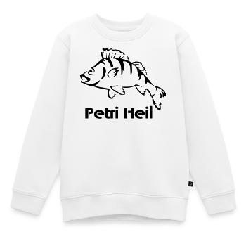 Barsch Angler - Kinder Premium Organic Sweatshirt - Weiß - Vorne - AI Model Kid Male (0cm)