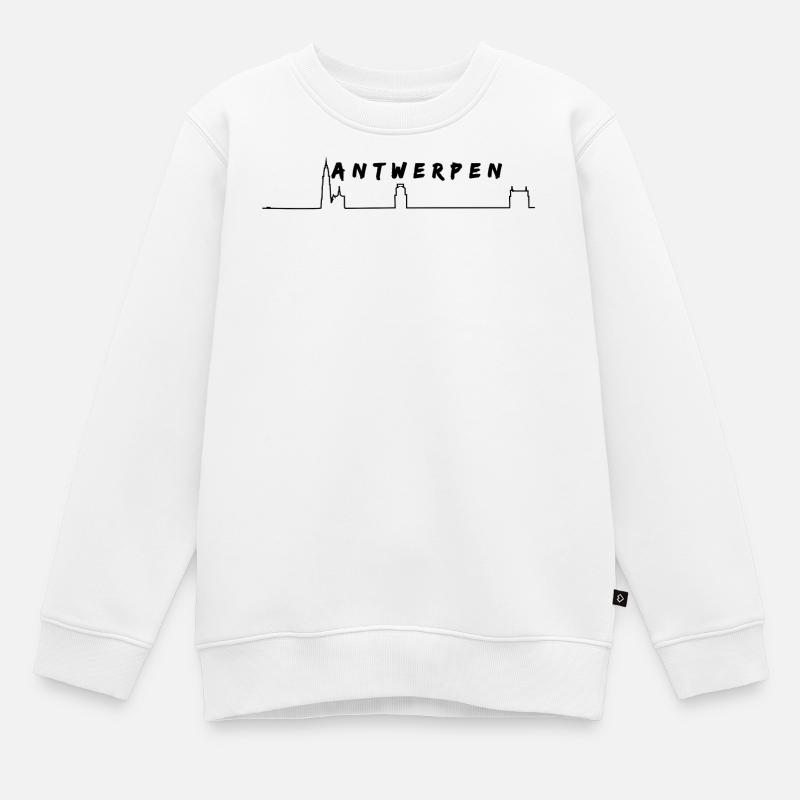 Anvers Skyline - Sweat Premium enfant bio - blanc
