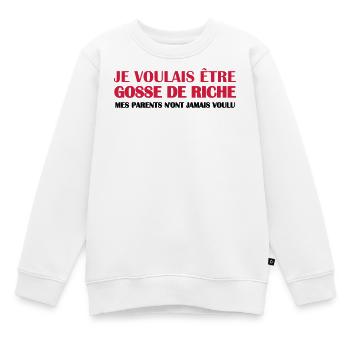 Gosse de riche - Sweat Premium enfant bio - blanc - Devant - AI Model Kid Male (0cm)