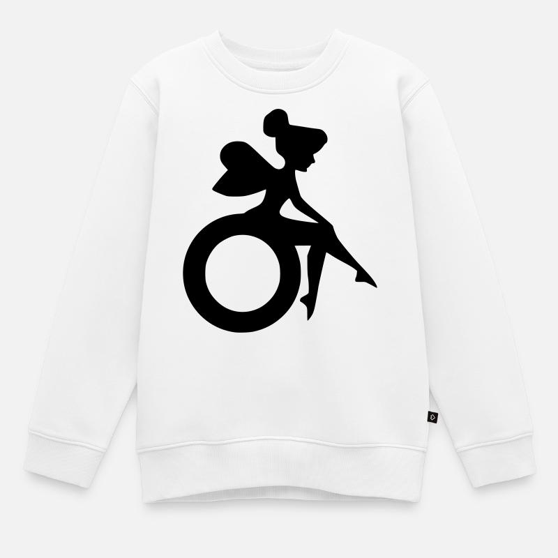 Image d’une fée en fauteuil roulant # - Sweat Premium enfant bio - blanc