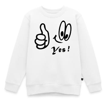 Number One , Yes, Comic - Kinder Premium Organic Sweatshirt - Weiß - Vorne - AI Model Kid Male (0cm)