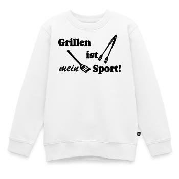 Grillkönig,Grillen,BBQ,Grillen mein Sport (25) - Kinder Premium Organic Sweatshirt - Weiß - Vorne - AI Model Kid Male (0cm)